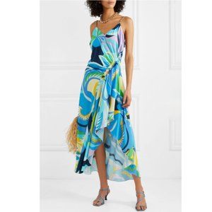 EMILIO PUCCI BLUE ACAPULCO PRINT DRESS SIZE IT 42 / US 8